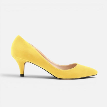 Suede Pointed-Toe Mid Heel Court Shoes – ModClo, view 6