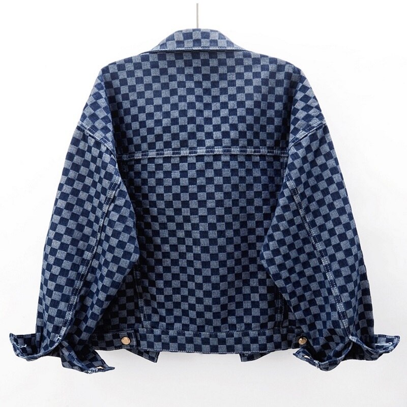 L'ateribélle Checkered Denim Jacket
