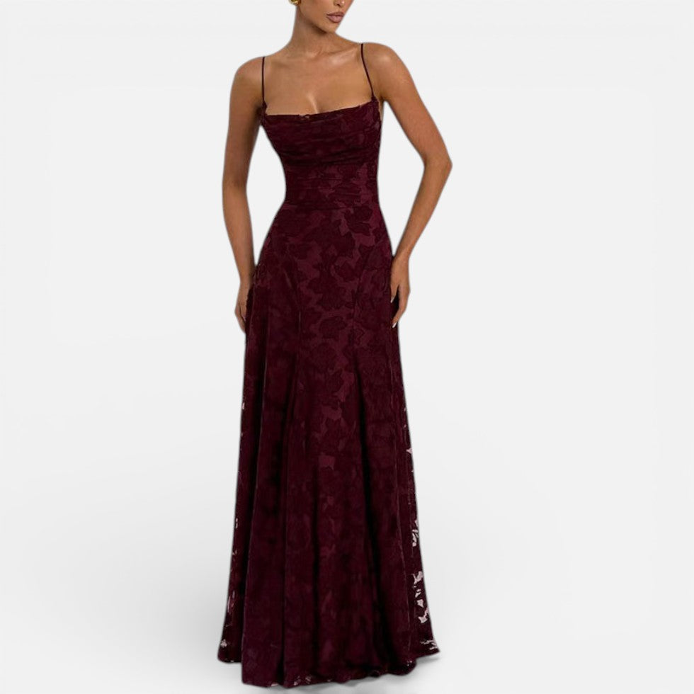 Floral Pattern Sleeveless Spaghetti Strap Maxi Dress – ModClo, view 4