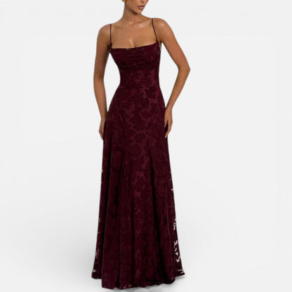 Floral Pattern Sleeveless Spaghetti Strap Maxi Dress – ModClo, view 4