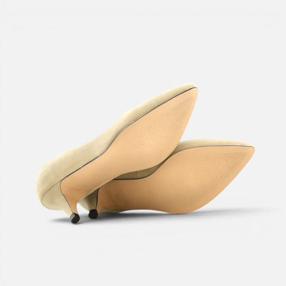 Suede Pointed-Toe Mid Heel Court Shoes – ModClo, view 10