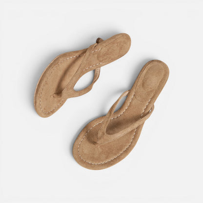 Suede Thong Heel Sandals – ModClo, view 3