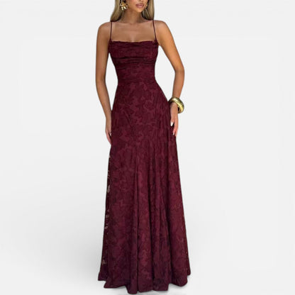 Floral Pattern Sleeveless Spaghetti Strap Maxi Dress – ModClo, main view