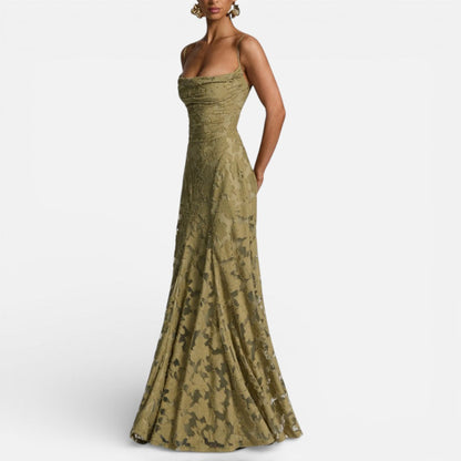 Floral Pattern Sleeveless Spaghetti Strap Maxi Dress – ModClo, view 14