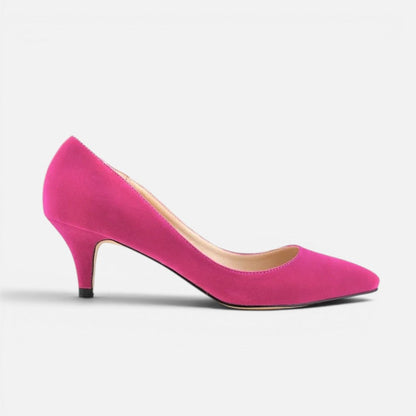 Suede Pointed-Toe Mid Heel Court Shoes – ModClo, view 3