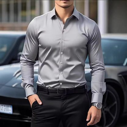 Men's Slim Fit Shirt Long Sleeve Chiq