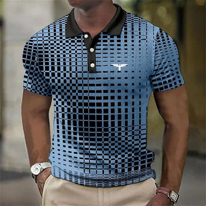 Men's Geometric Print Stretch Polo