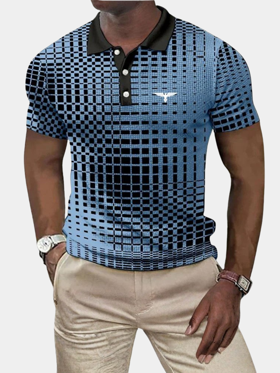 Men's Geometric Print Stretch Polo