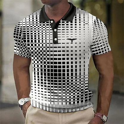 Men's Geometric Print Stretch Polo