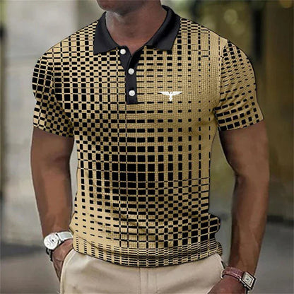 Men's Geometric Print Stretch Polo