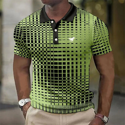 Men's Geometric Print Stretch Polo