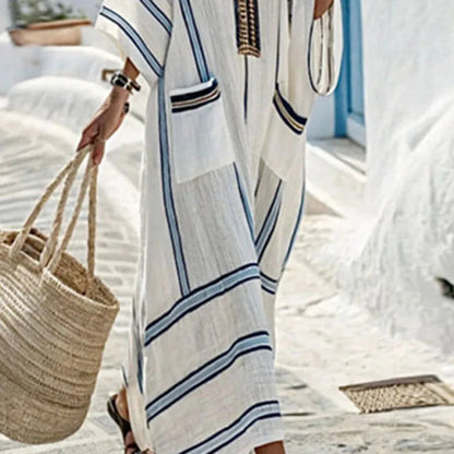 Santorini Striped Kaftan Dress 2