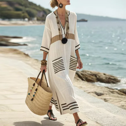 Santorini Striped Kaftan Dress 3