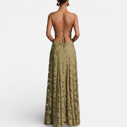 Floral Pattern Sleeveless Spaghetti Strap Maxi Dress – ModClo, view 13