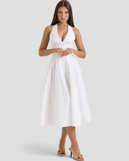 Corset Halter Midi Dress for Women's