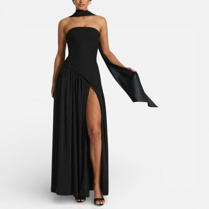 Strapless Maxi Dress with Side Slit – ModClo, view 6