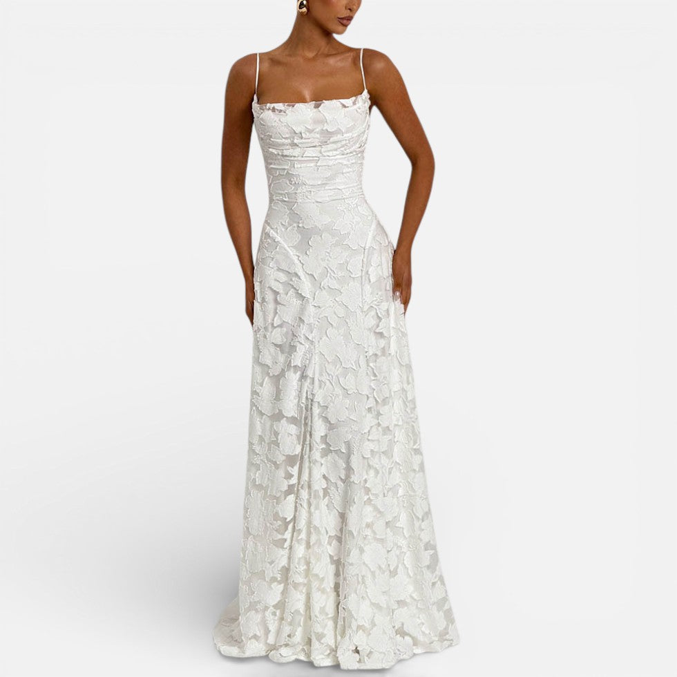 Floral Pattern Sleeveless Spaghetti Strap Maxi Dress – ModClo, view 9