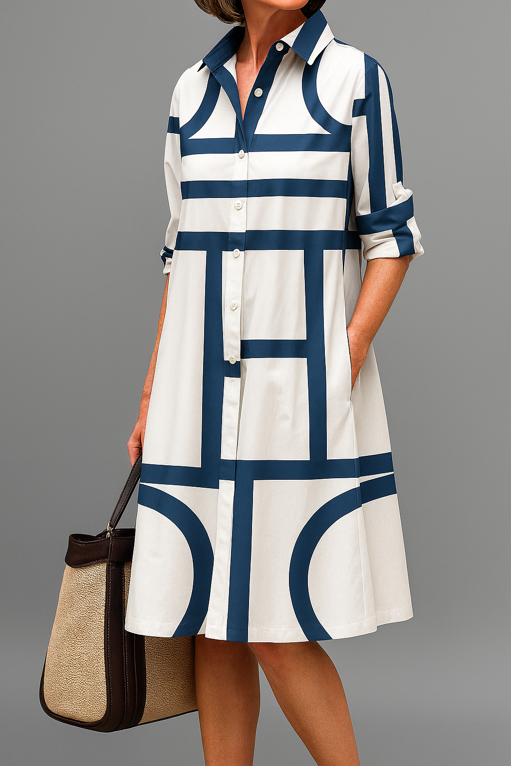 Women's Sophisticated Midi Dress Drape