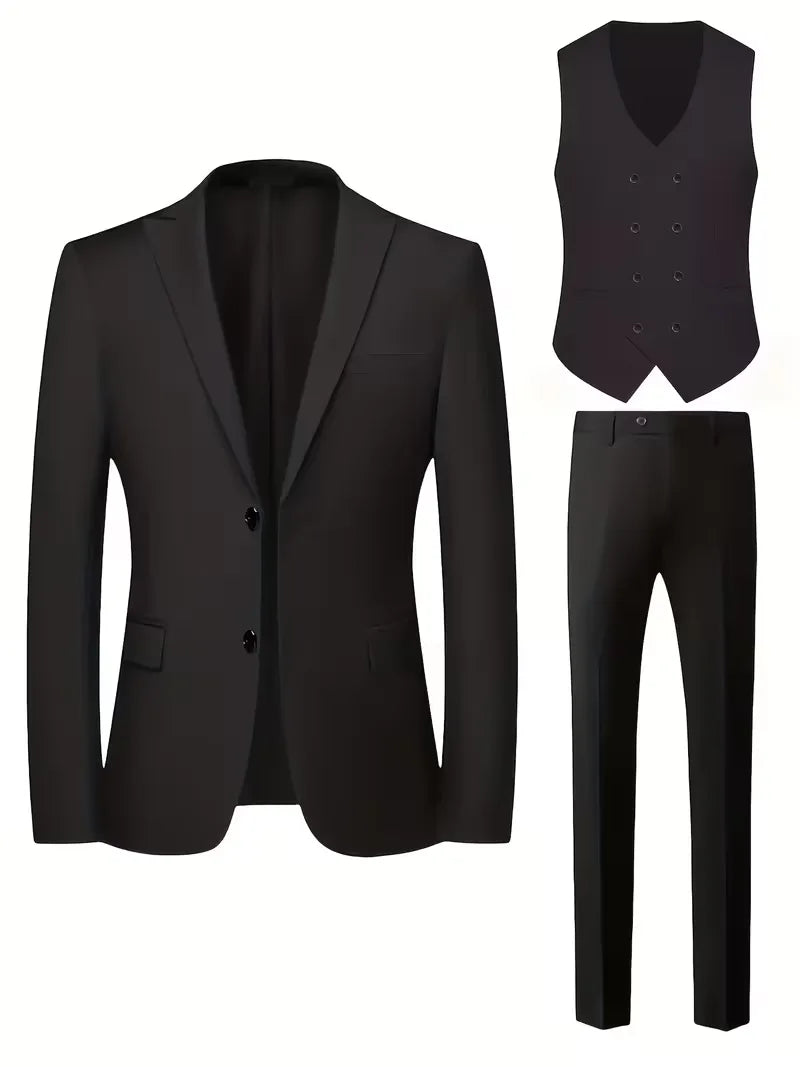 Men's Slim Fit Three-Piece Suit Waistcoat
