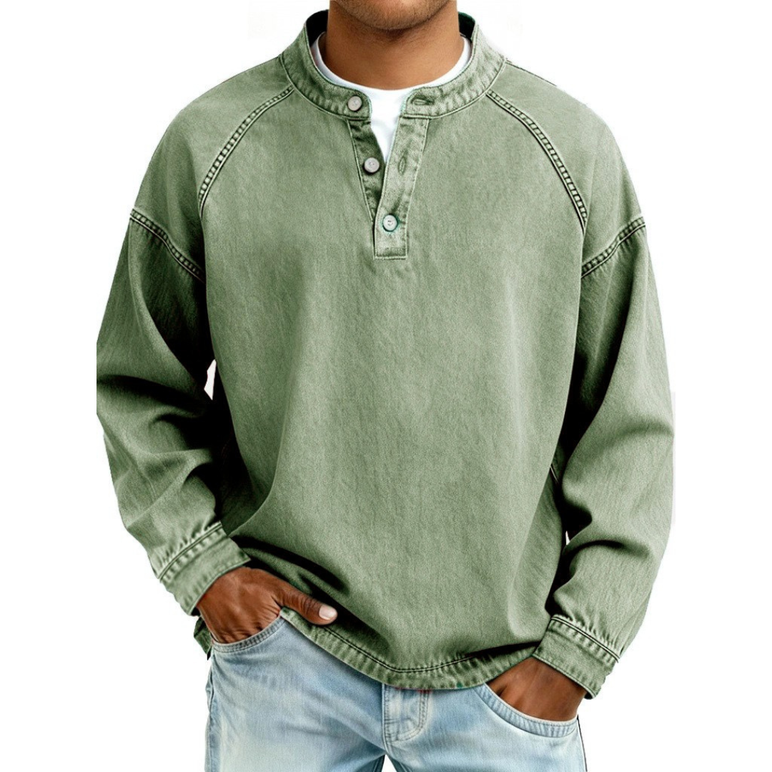 Men's Vintage Button-Up Long Sleeve Shirt
