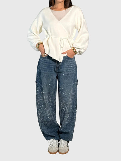 Women's Embellished Loose Fit Trousers