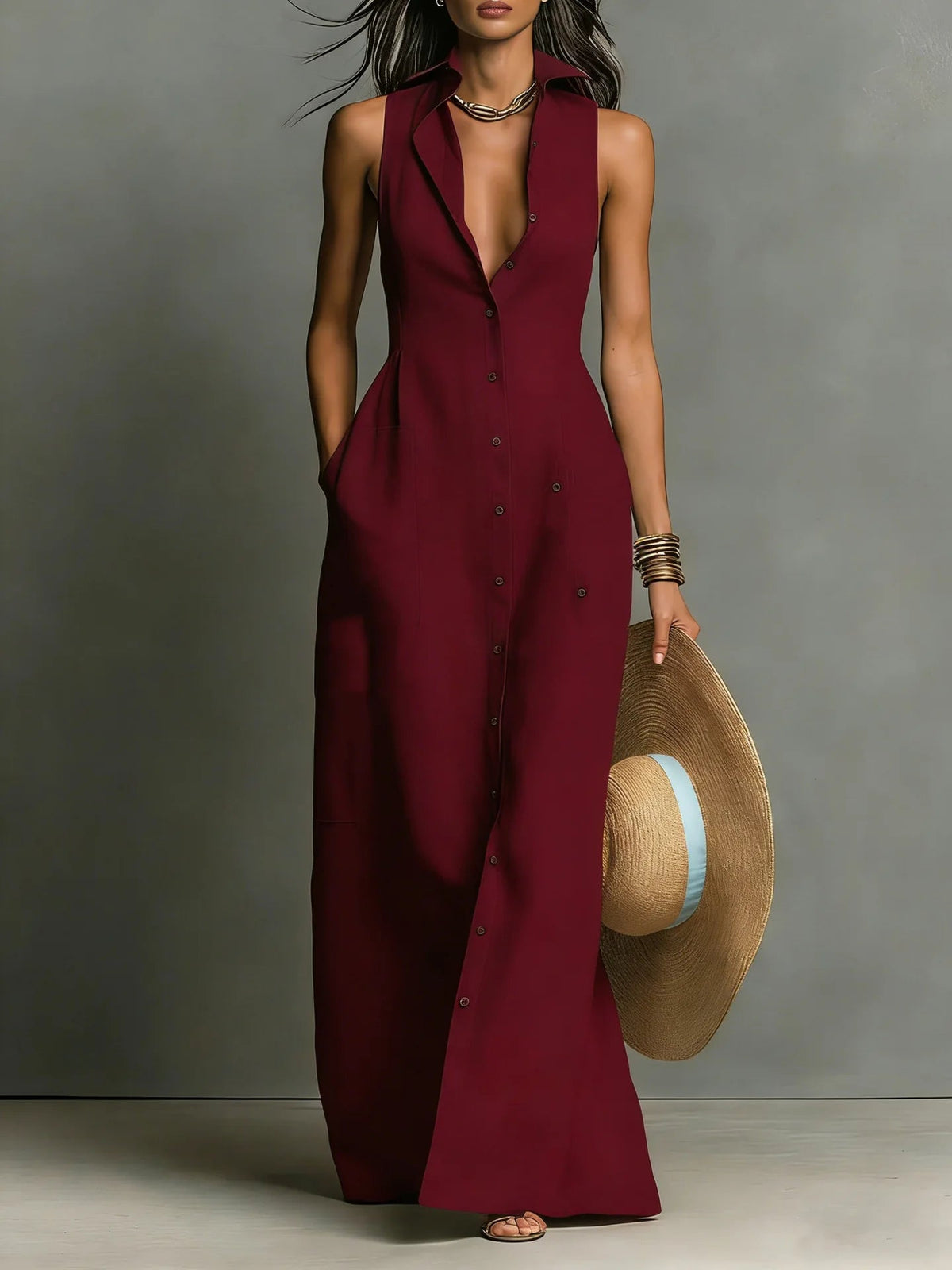 Valeria Elegant Lapel Shirt Dress 2