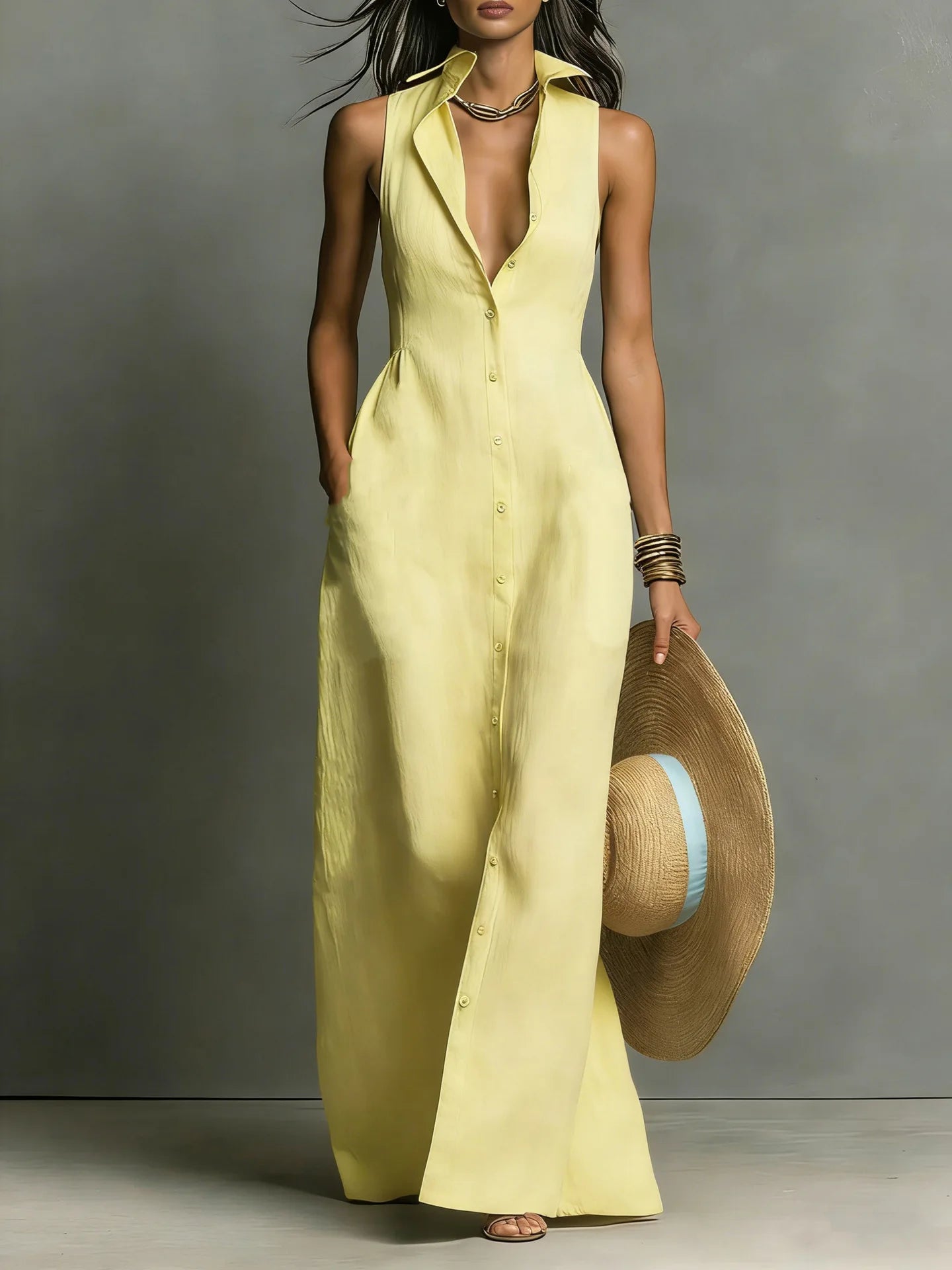Valeria Elegant Lapel Shirt Dress 3