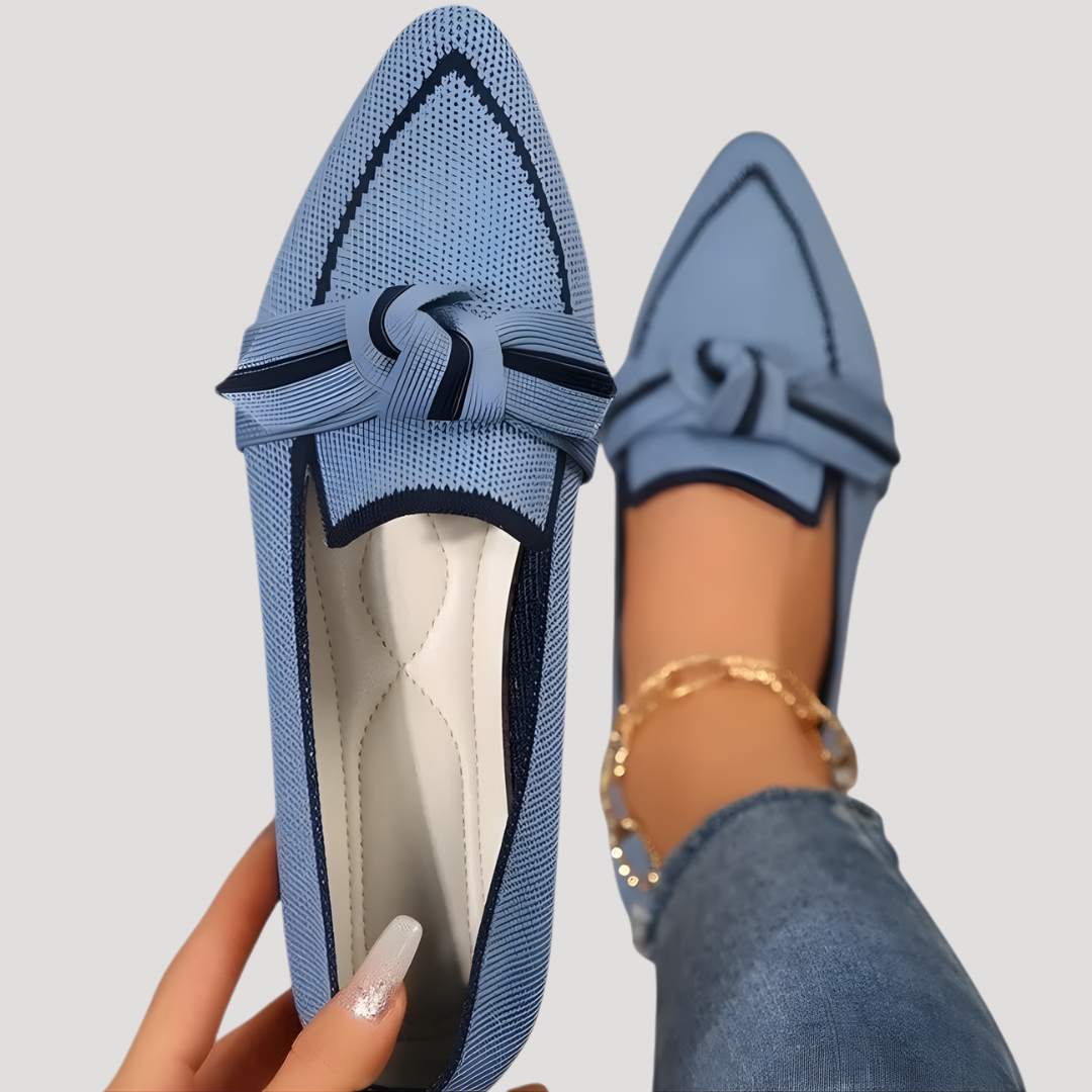 Women's Pointed Toe Bow Slip-On Flats