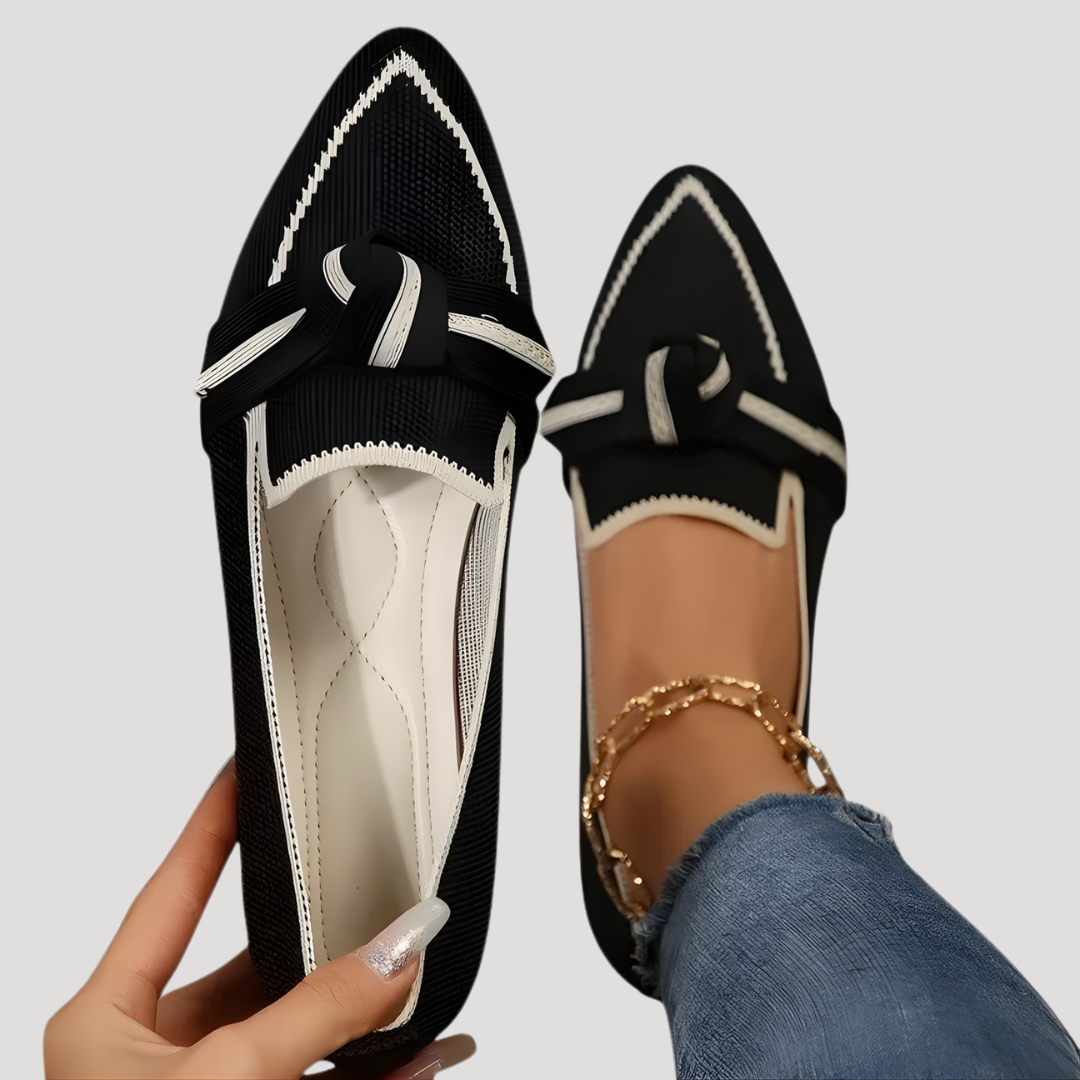 Women's Pointed Toe Bow Slip-On Flats