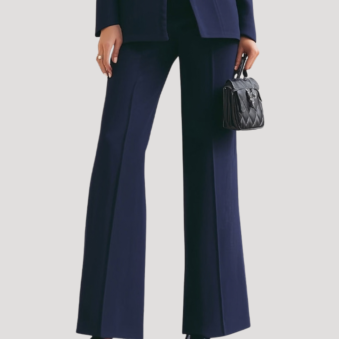 Women's Stand Collar Blazer Outfit Trouser Suit Set