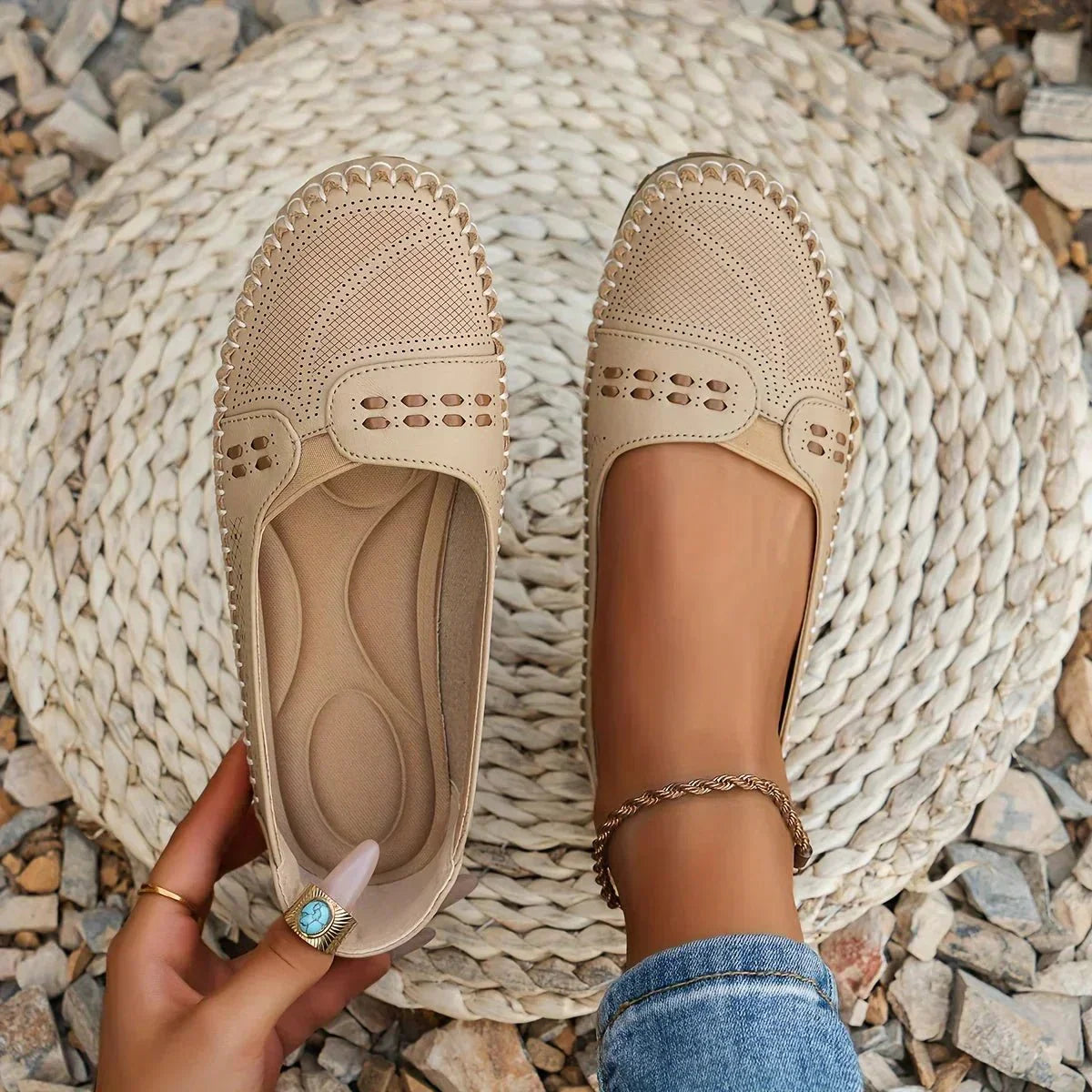 Women's Slip-On Flat Loafers Cushioned Insole
