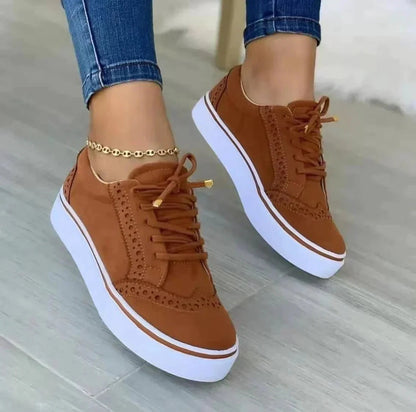 Women's Platform Lace-Up Sneakers Cushioned