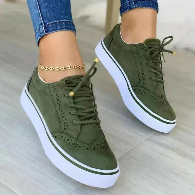 Women's Platform Lace-Up Sneakers Cushioned