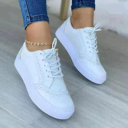 Women's Platform Lace-Up Sneakers Cushioned