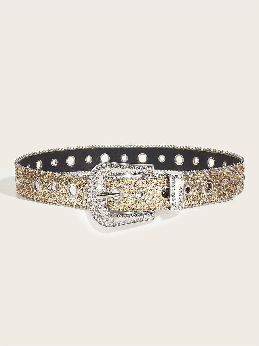 Women's Rhinestone Embellished Buckle Belt – ModClo