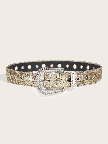Women's Rhinestone Embellished Buckle Belt – ModClo