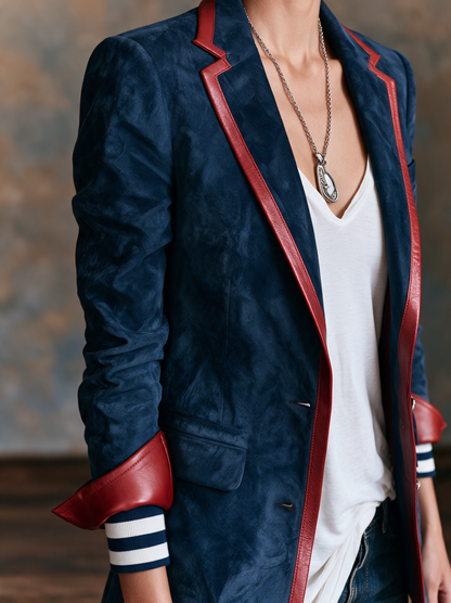 Women's Red Suede Vintage Blazer – ModClo