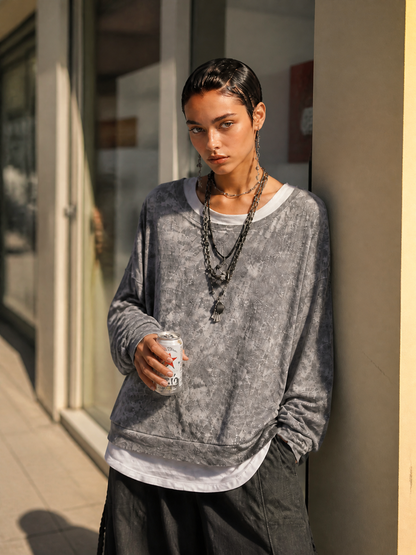 Women's Long Sleeve Washed Faux Top – ModClo