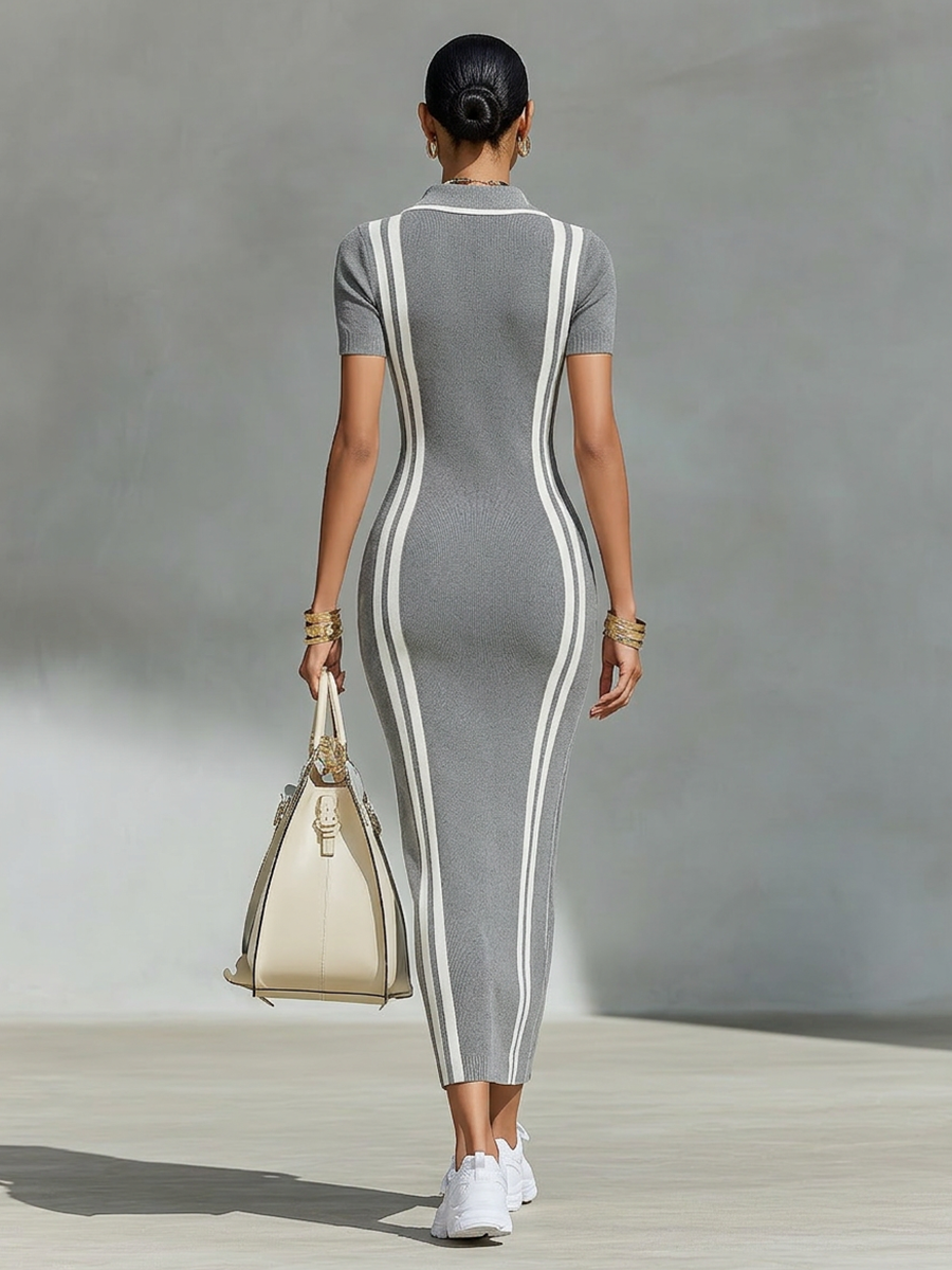 Women's Grey Knit Maxi Dress – ModClo