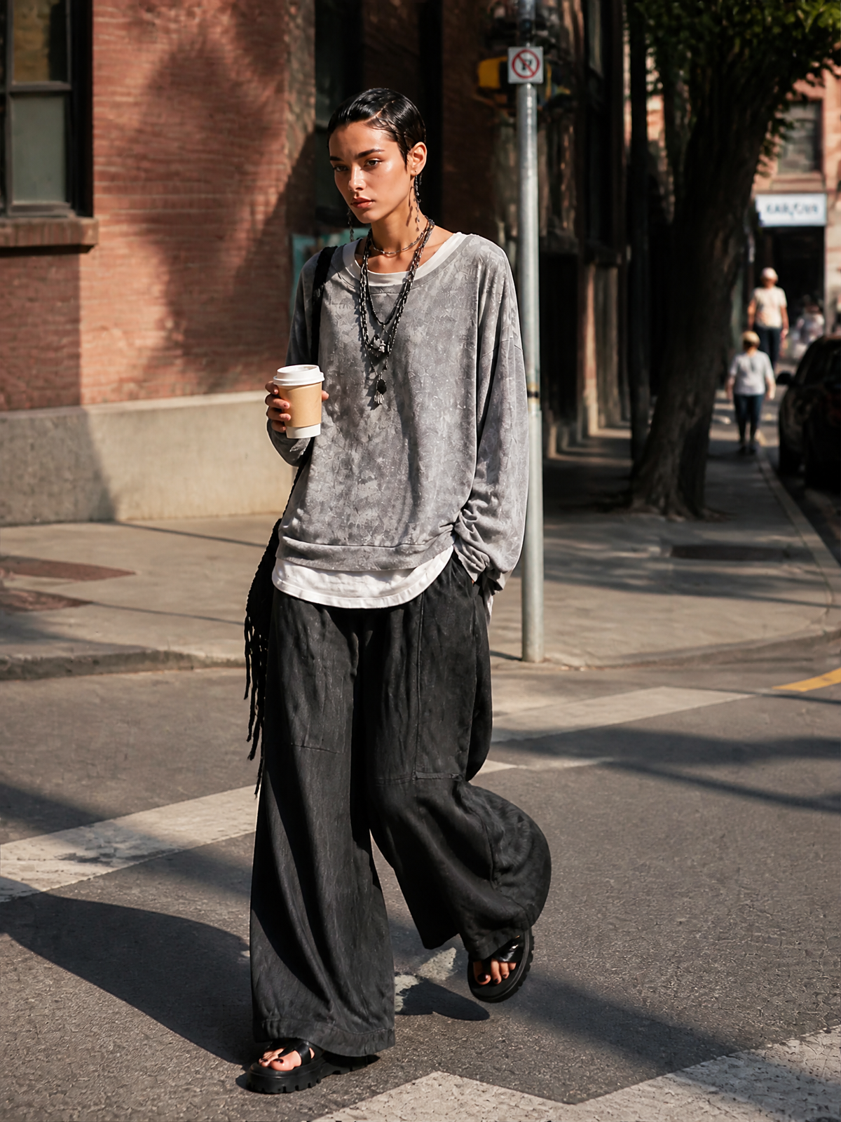 Women's Washed Finish Sweatshirt Trouser Set – ModClo