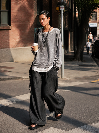 Women's Washed Finish Sweatshirt Trouser Set – ModClo