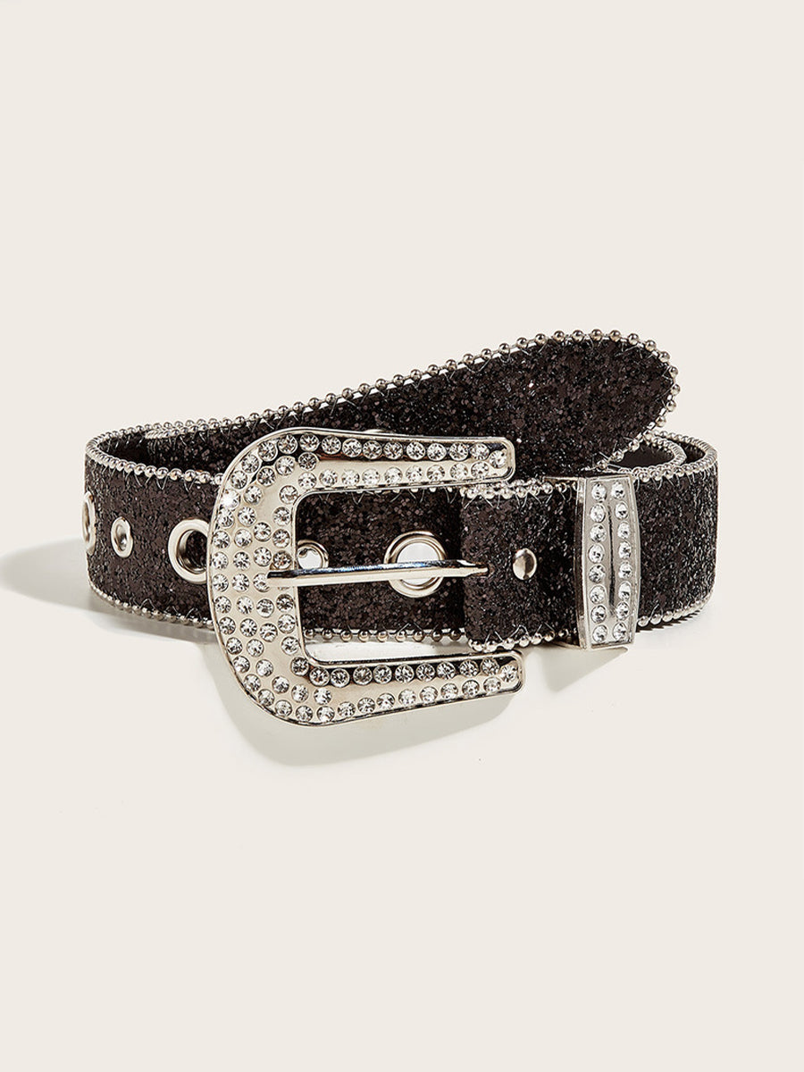 Women's Rhinestone Embellished Buckle Belt – ModClo