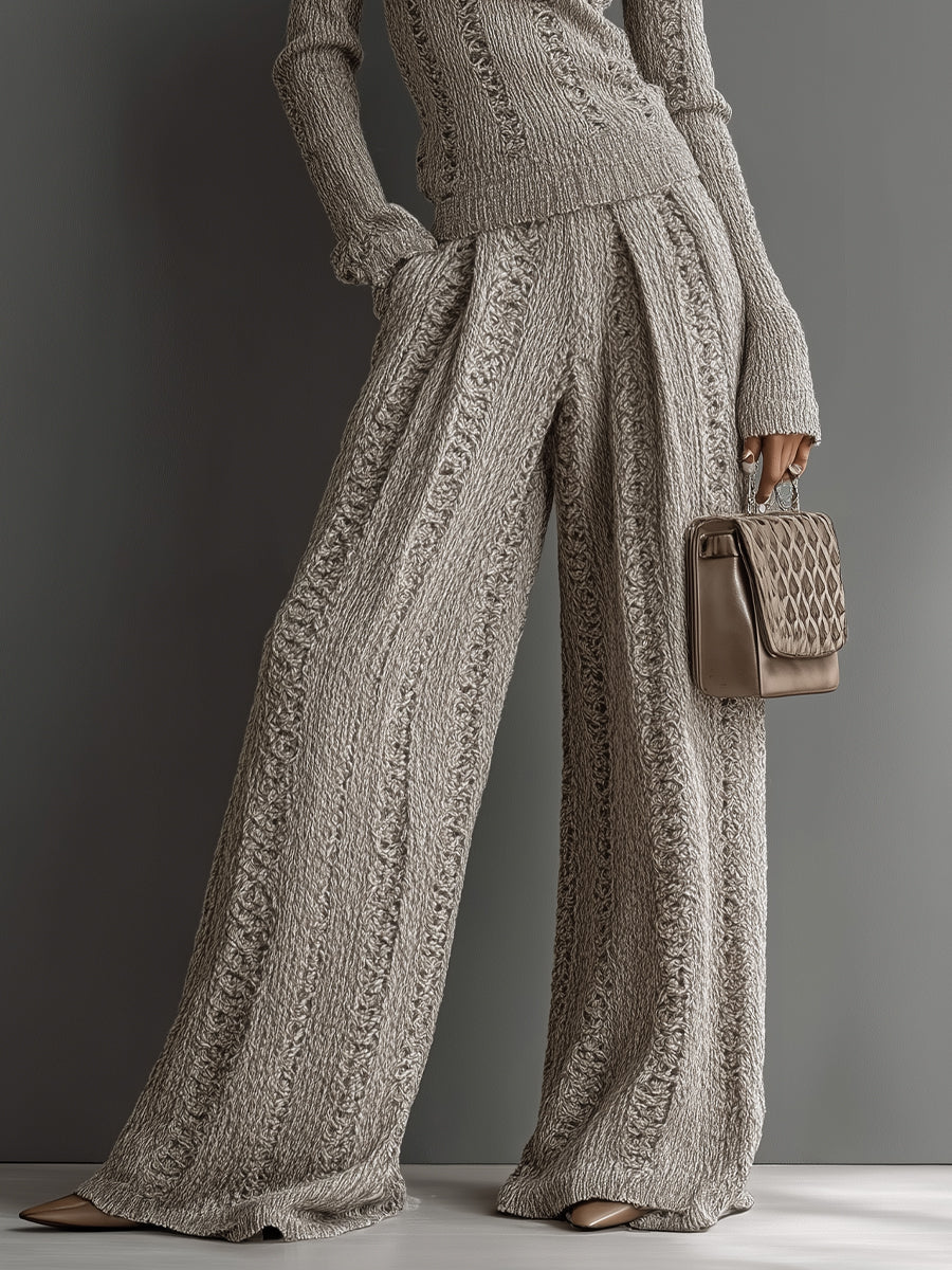 Women's Taupe Knit Trouser Set – ModClo