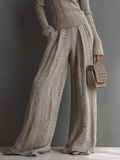 Women's Taupe Knit Trouser Set – ModClo
