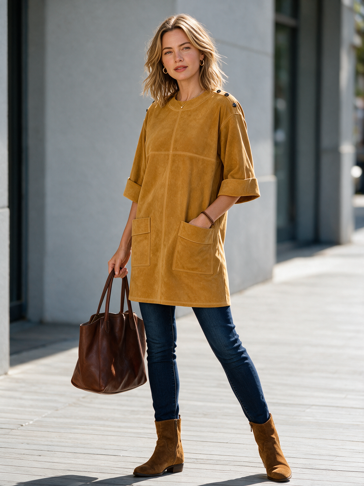 Women's Suede Vintage Mini Dress – ModClo