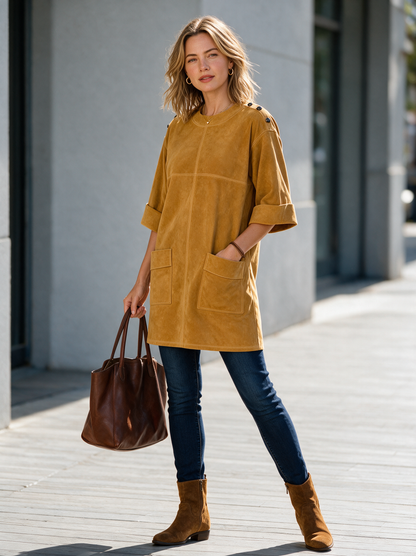 Women's Suede Vintage Mini Dress – ModClo