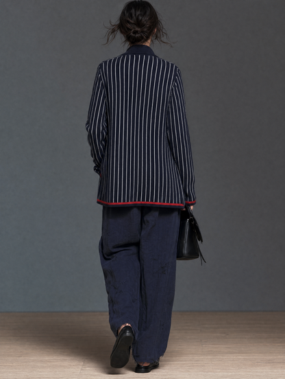 Women's Red Striped Vintage Cardigan – ModClo