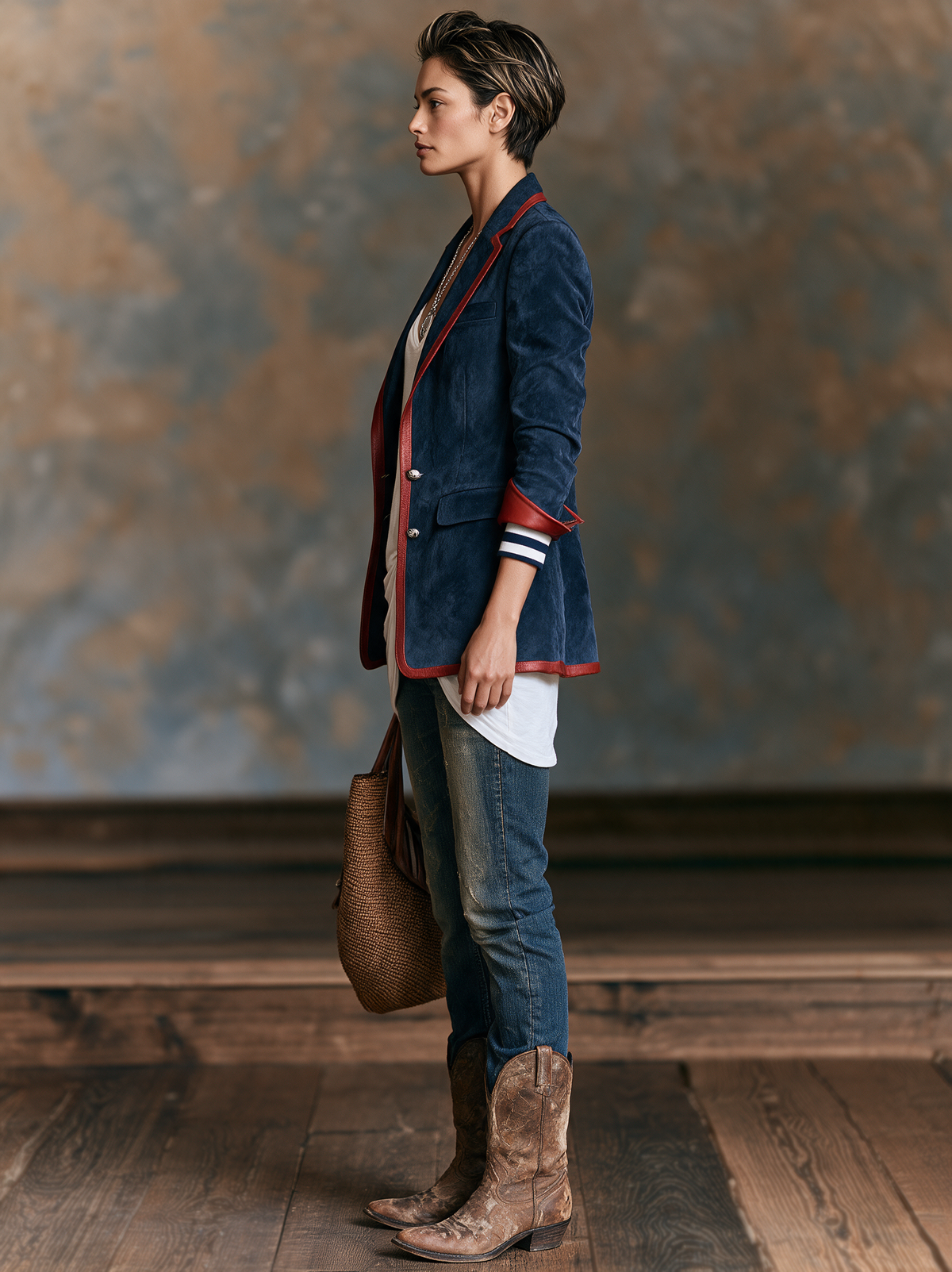 Women's Red Suede Vintage Blazer – ModClo