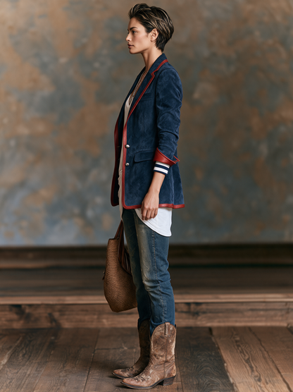 Women's Red Suede Vintage Blazer – ModClo
