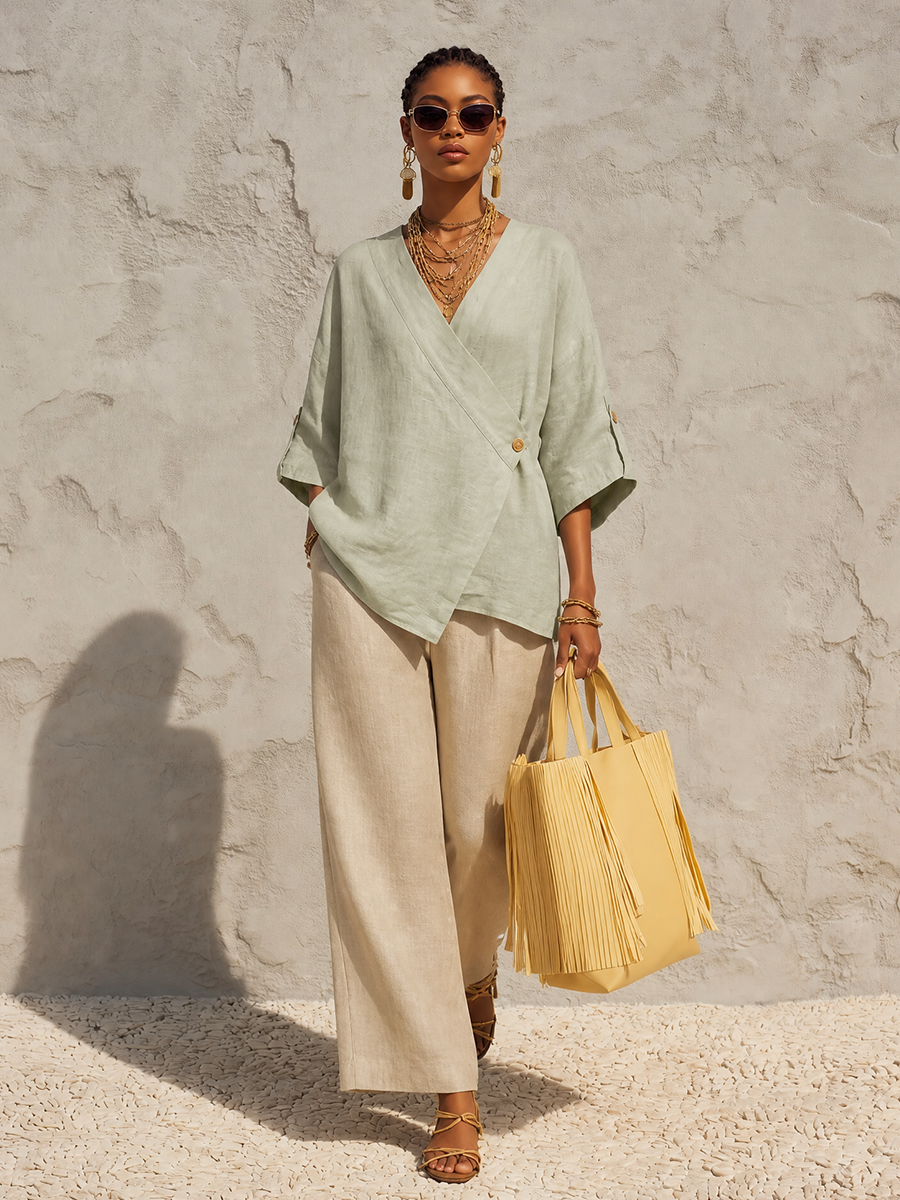 Women's Linen Wrap Jacket – ModClo